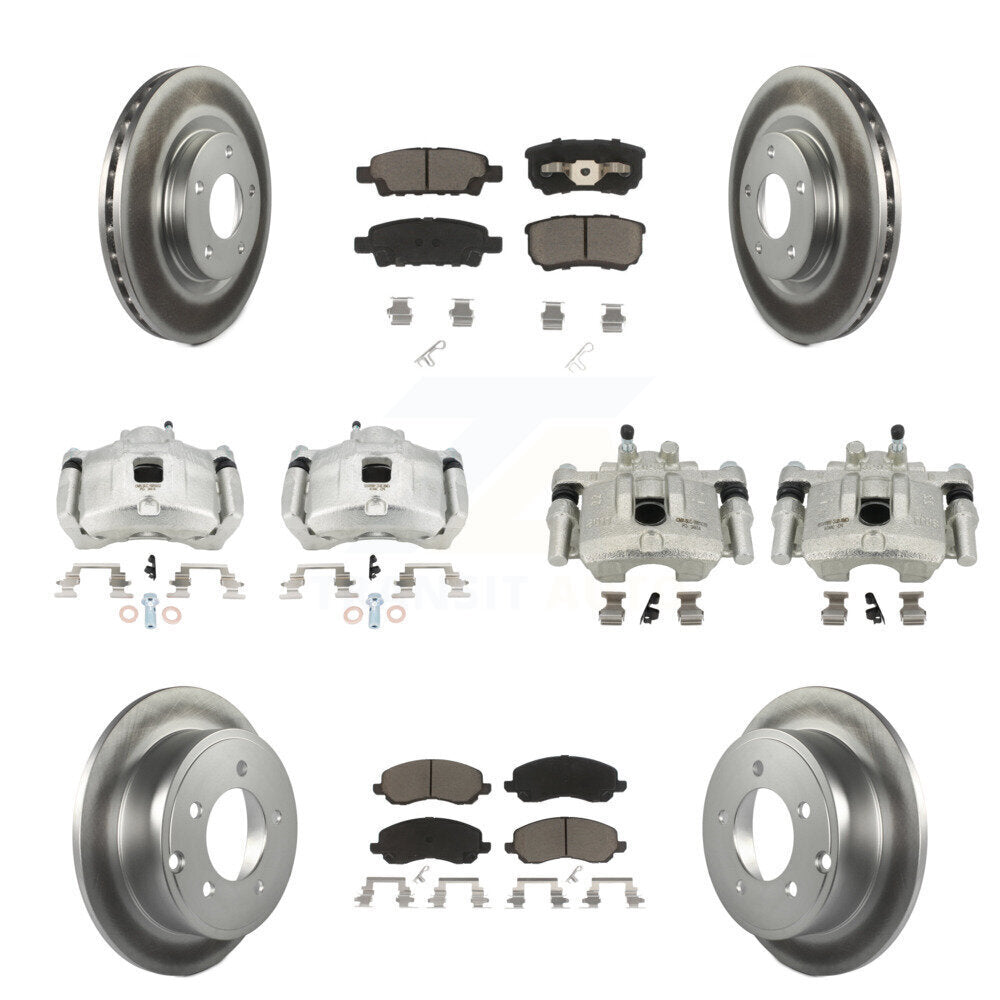 Front Rear Brake Caliper Coat Rotors Ceramic Pad Kit (10Pc) For Jeep Patriot Compass 200 KCG-100830C