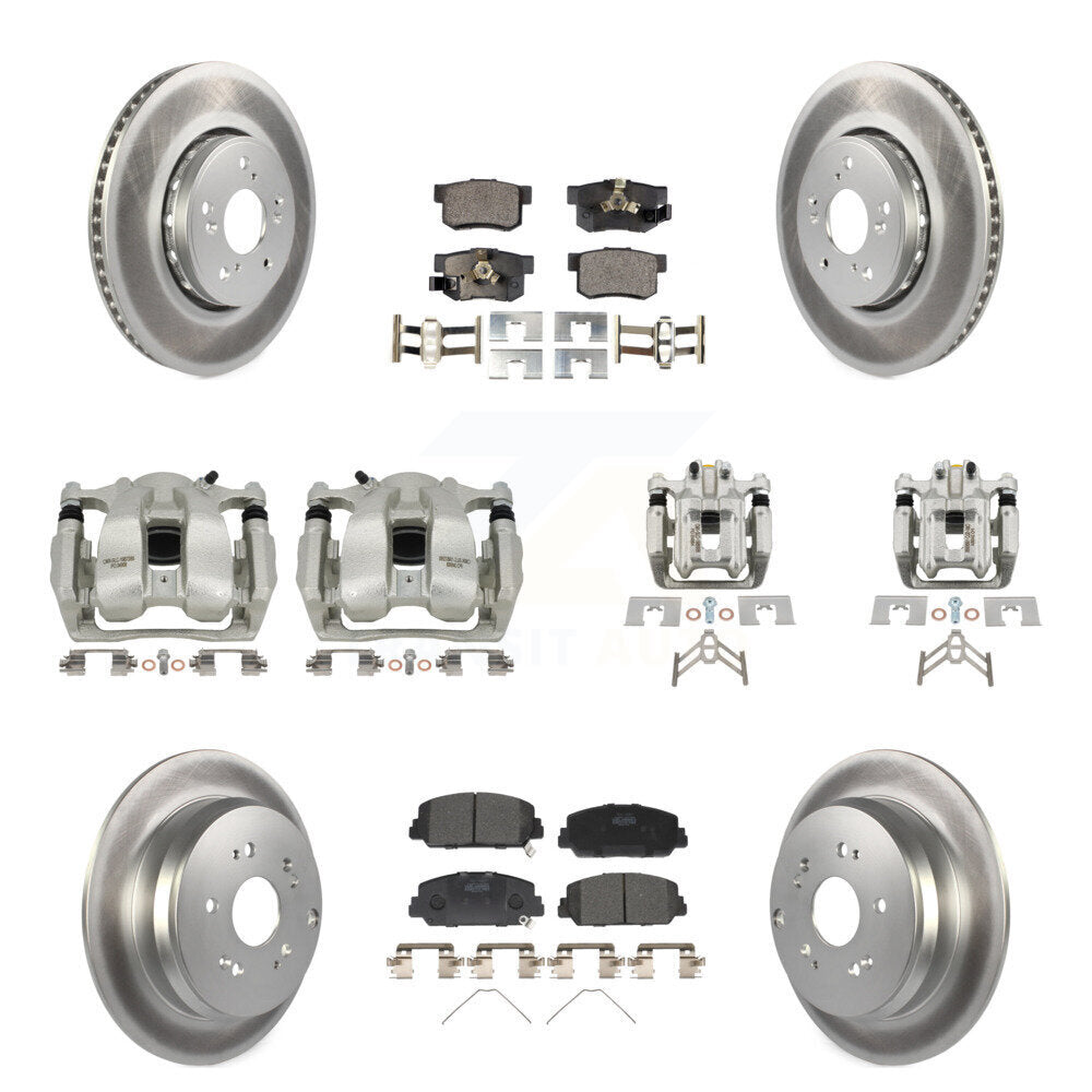 Front Rear Disc Brake Caliper Coat Rotors Ceramic Pad Kit (10Pc) For 2016-2018 Acura RDX KCG-100831T