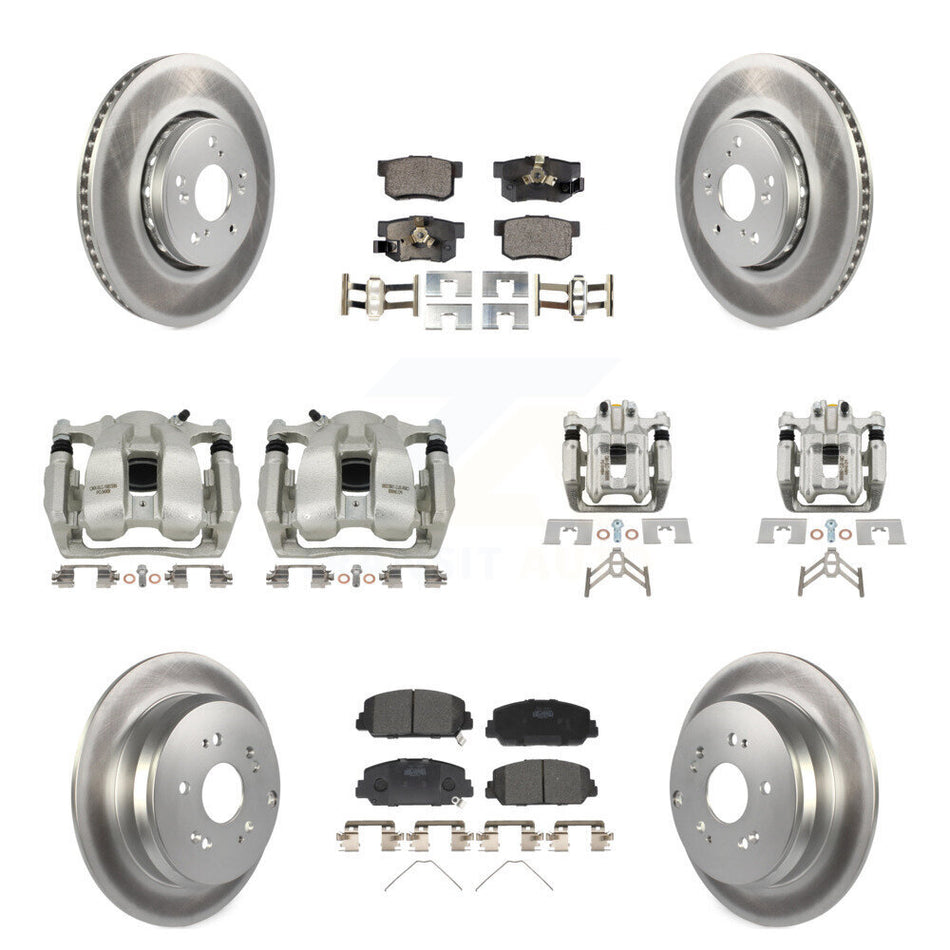 Front Rear Disc Brake Caliper Coat Rotors Ceramic Pad Kit (10Pc) For 2016-2018 Acura RDX KCG-100831T