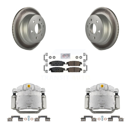 Rear Brake Caliper Coat Rotors Semi-Metallic Pad Kit For GMC Chevrolet Sierra 1500 Tahoe KCG-100832N