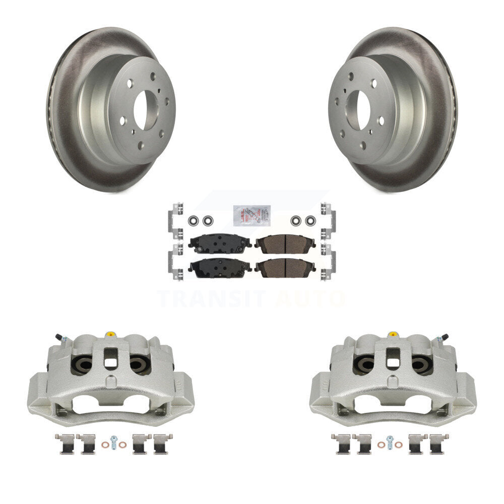 Rear Disc Brake Caliper Coated Rotor And Semi-Metallic Pad Kit For Chevrolet Suburban HD KCG-100835N