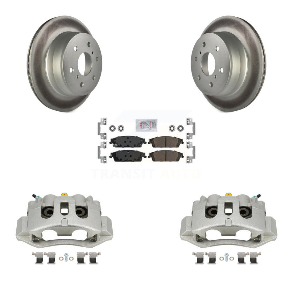 Rear Disc Brake Caliper Coated Rotor And Semi-Metallic Pad Kit For Chevrolet Suburban HD KCG-100835N