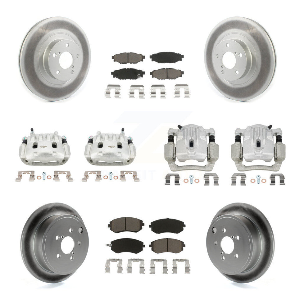 Front Rear Brake Caliper Coat Rotor And Ceramic Pad Kit (10Pc) For Subaru Outback Legacy KCG-100836C