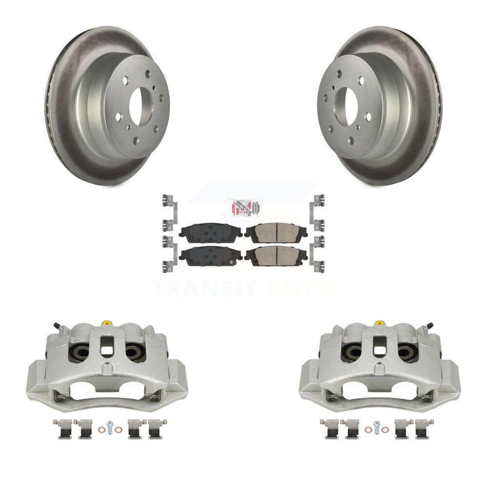 Rear Disc Brake Caliper Coated Rotors And Ceramic Pads Kit For Chevrolet Suburban HD KCG-100836N
