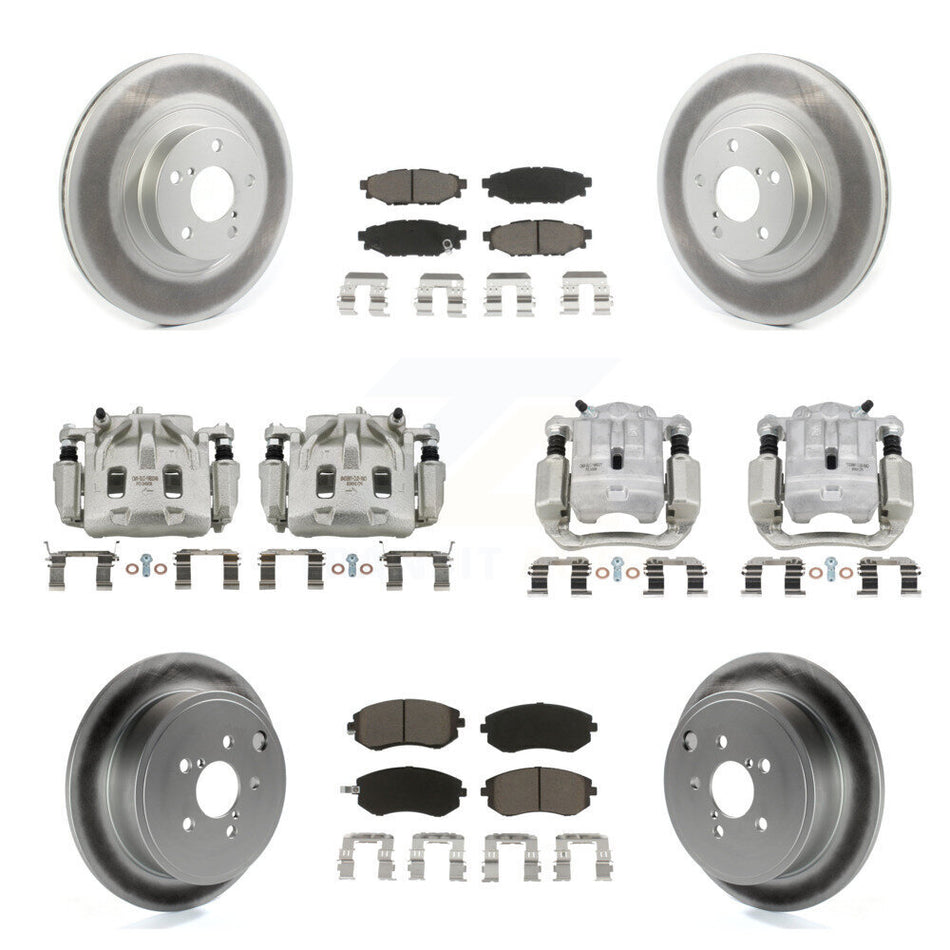 Front Rear Disc Brake Caliper Coated Rotors And Ceramic Pad Kit (10Pc) For Subaru Legacy KCG-100837C
