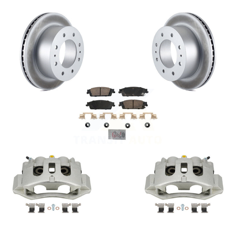 Rear Brake Caliper Coat Rotor & Ceramic Pad Kit For Chevrolet Suburban With 8 Lug Wheels KCG-100840N