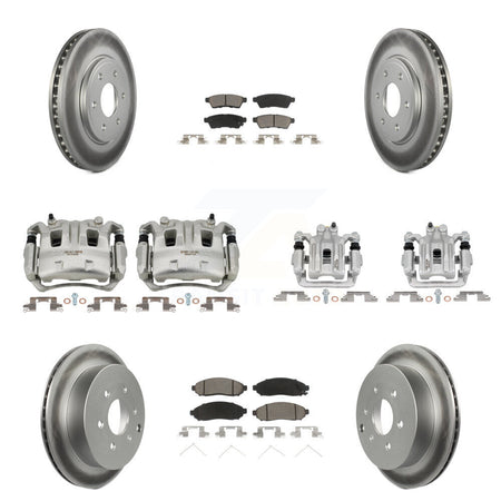 Front Rear Brake Caliper Coat Rotors & Ceramic Pad Kit (10Pc) For Nissan Frontier Suzuki KCG-100841C