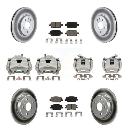 Front Rear Disc Brake Caliper Coat Rotors And Ceramic Pad Kit (10Pc) For Chevrolet Cruze KCG-100843C