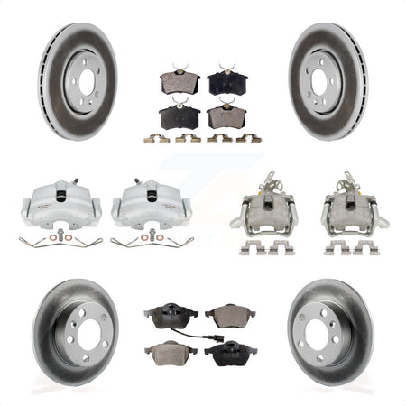 Front Rear Disc Brake Caliper Coat Rotors & Ceramic Pad Kit (10Pc) For 2006 Volkswagen Jetta 2.5L 1.9L With 288mm Diameter Rotor 7th And 8th Digit Of VIN Is "9M" Or "1J" KCG-100843T by Transit Auto