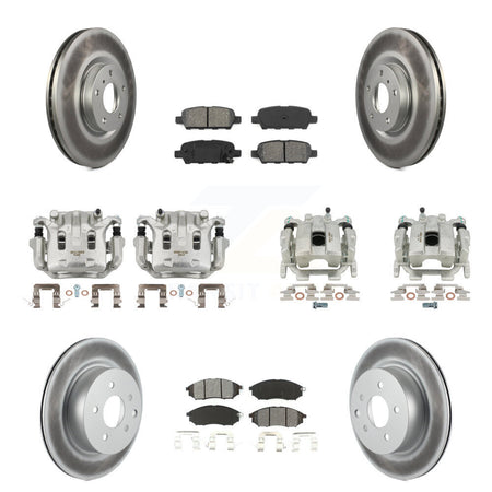 Front Rear Brake Caliper Coat Rotor & Semi-Metallic Pad Kit (10Pc) For INFINITI G37 QX50 KCG-100847S