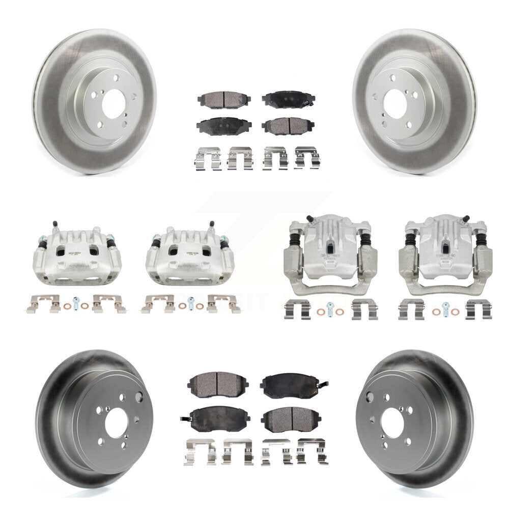 Front Rear Brake Caliper Coat Rotor And Ceramic Pad Kit (10Pc) For Subaru Outback Legacy KCG-100849T