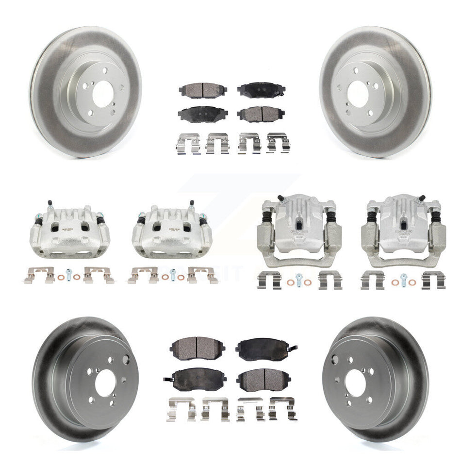 Front Rear Brake Caliper Coat Rotor And Ceramic Pad Kit (10Pc) For Subaru Outback Legacy KCG-100849T