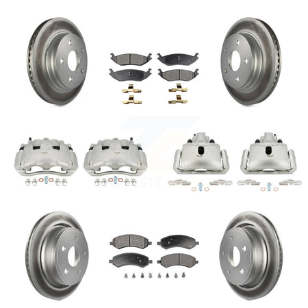 Front Rear Disc Brake Caliper Coat Rotor Semi-Metallic Pad Kit (10Pc) For Dodge Ram 1500 KCG-100851P