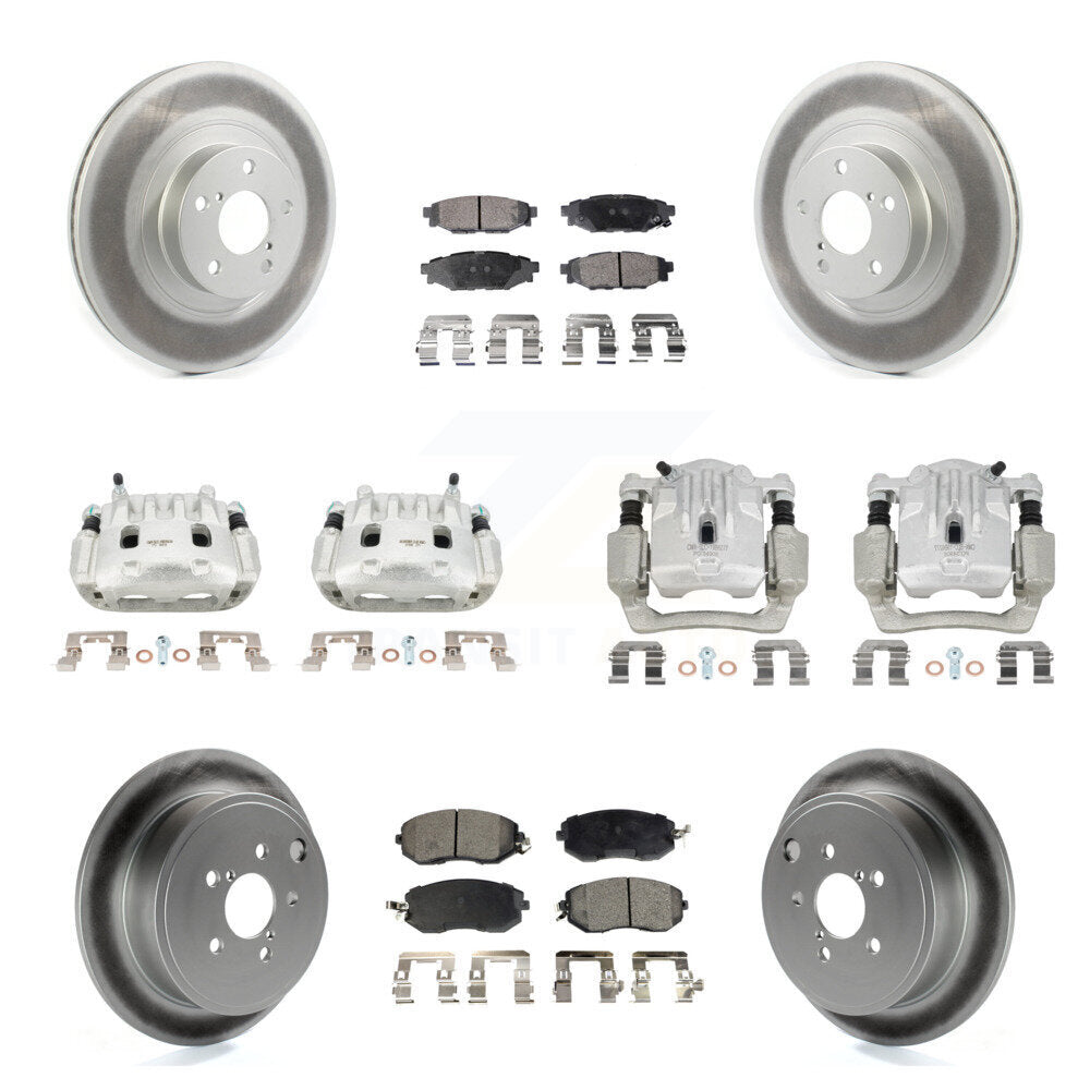 Front Rear Brake Caliper Coat Rotor And Ceramic Pad Kit (10Pc) For Subaru Outback Legacy KCG-100852T