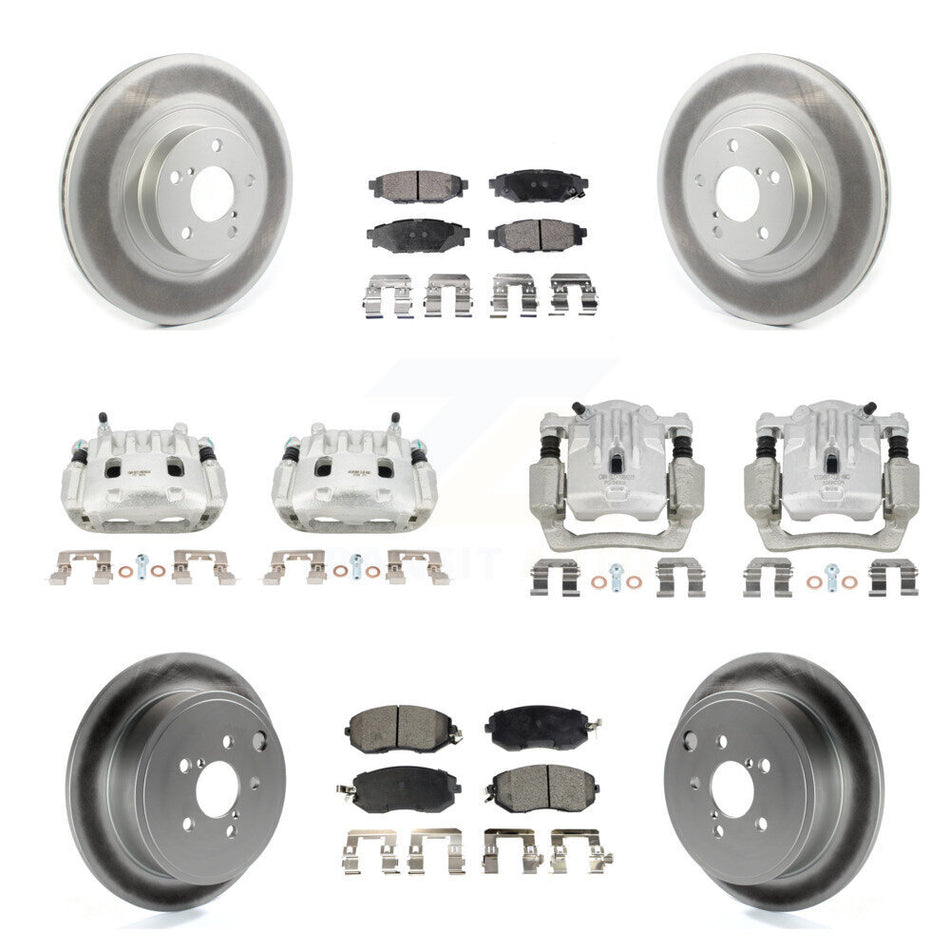 Front Rear Brake Caliper Coat Rotor And Ceramic Pad Kit (10Pc) For Subaru Outback Legacy KCG-100852T