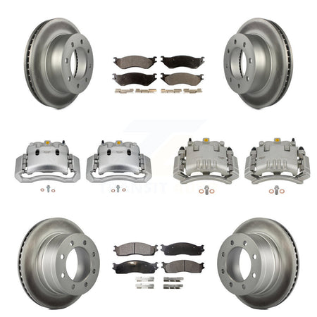 Front Rear Brake Caliper Coat Rotor Semi-Metallic Pad Kit (10Pc) For Dodge Ram 3500 2500 KCG-100853P