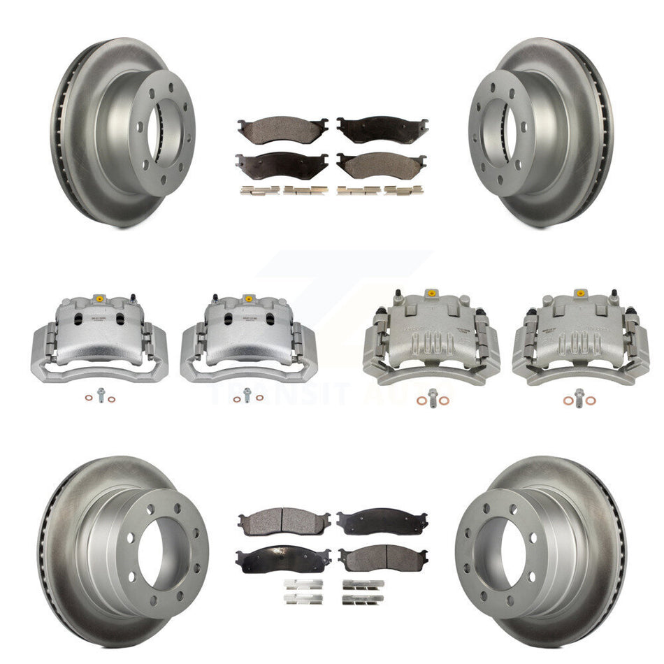 Front Rear Brake Caliper Coat Rotor Semi-Metallic Pad Kit (10Pc) For Dodge Ram 3500 2500 KCG-100853P