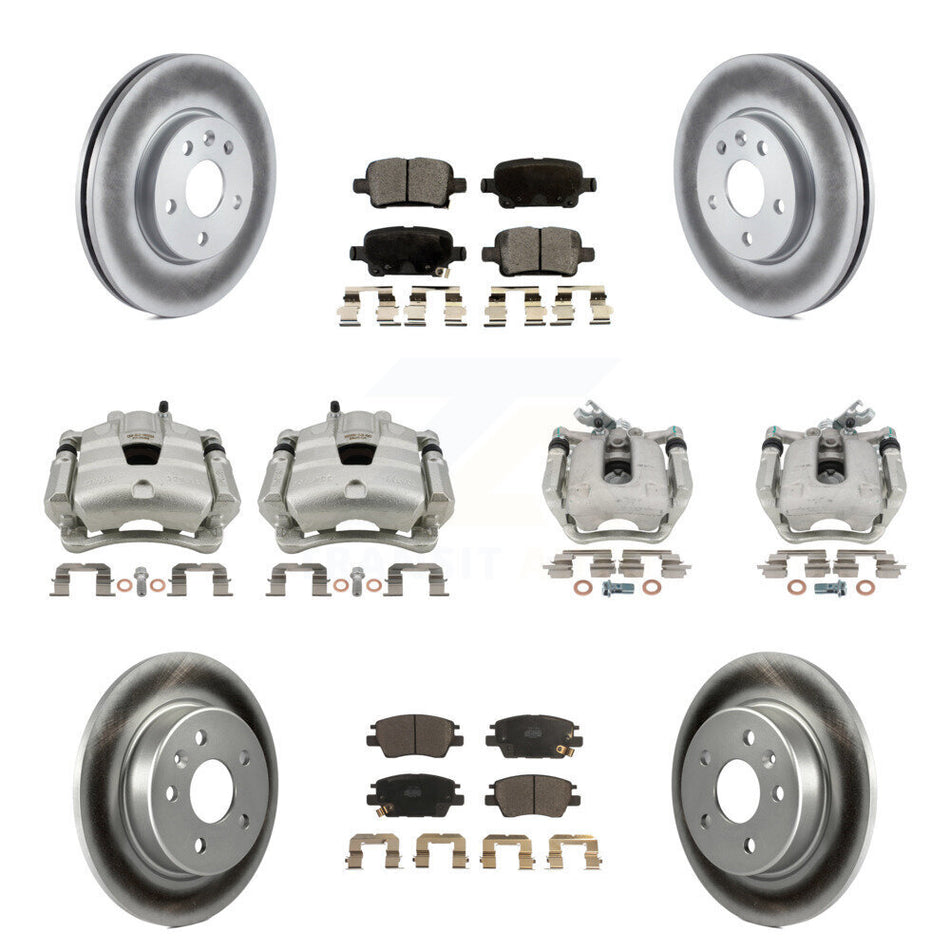 Front Rear Disc Brake Caliper Coat Rotors And Ceramic Pad Kit (10Pc) For Chevrolet Cruze KCG-100853T