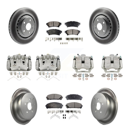 Front Rear Disc Brake Caliper Coat Rotor & Ceramic Pad Kit (10Pc) For Lexus RX350 RX450h KCG-100854T
