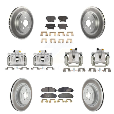Front Rear Brake Caliper Coat Rotors Semi-Metallic Pad Kit (10Pc) For Dodge Charger 3.6L KCG-100855P