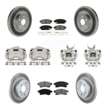 Front Rear Disc Brake Caliper Coated Rotors And Semi-Metallic Pads Kit (10Pc) For 2013-2014 Chevrolet Sonic RS KCG-100858S by Transit Auto