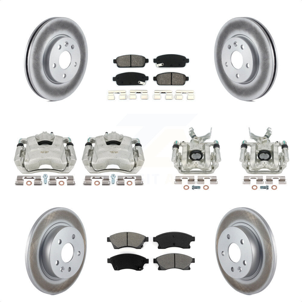 Front Rear Disc Brake Caliper Coated Rotors And Semi-Metallic Pads Kit (10Pc) For Chevrolet Sonic KCG-100860S by Transit Auto