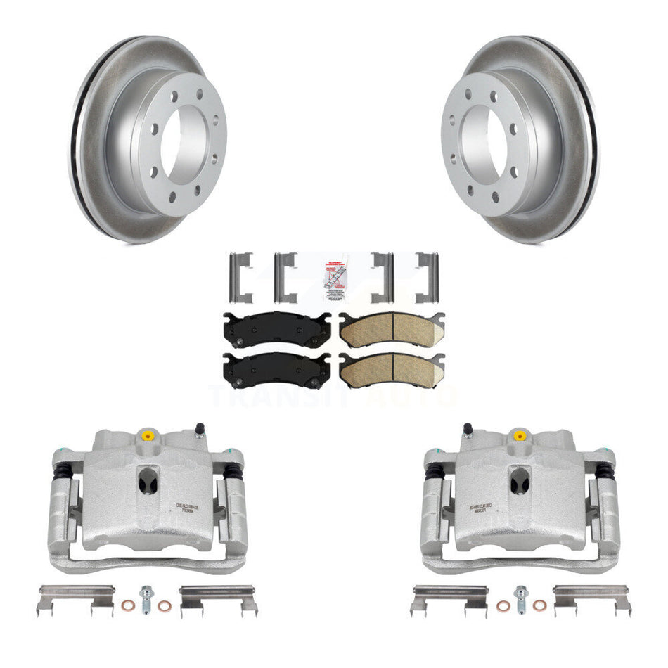 Rear Disc Brake Caliper Coated Rotors And Ceramic Pads Kit For Chevrolet Silverado 2500 HD GMC Sierra 3500 Classic Suburban Yukon XL Avalanche KCG-100862N
