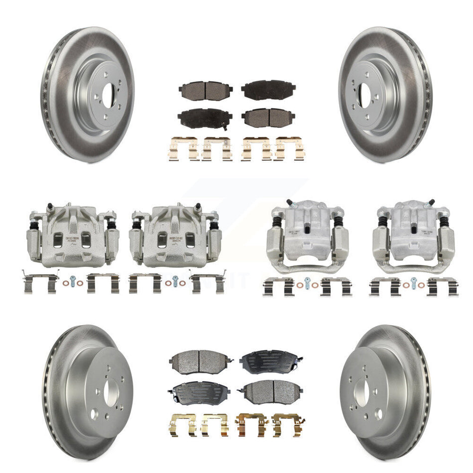 Front Rear Disc Brake Caliper Coat Rotor Ceramic Pad Kit (10Pc) For Subaru Forester 2.0L KCG-100863T