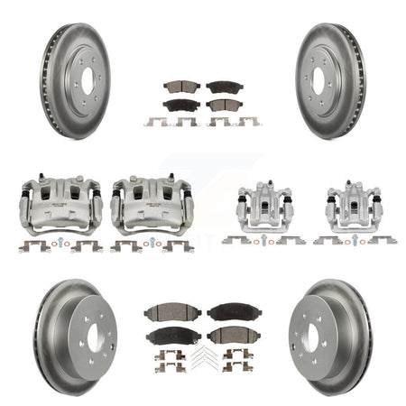 Front Rear Brake Caliper Coat Rotors & Ceramic Pad Kit (10Pc) For Nissan Frontier Suzuki KCG-100865T