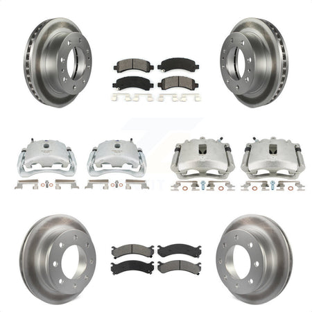 Front Rear Disc Brake Caliper Coated Rotors And Semi-Metallic Pads Kit (10Pc) For Chevrolet Express 2500 GMC Savana KCG-100868S by Transit Auto