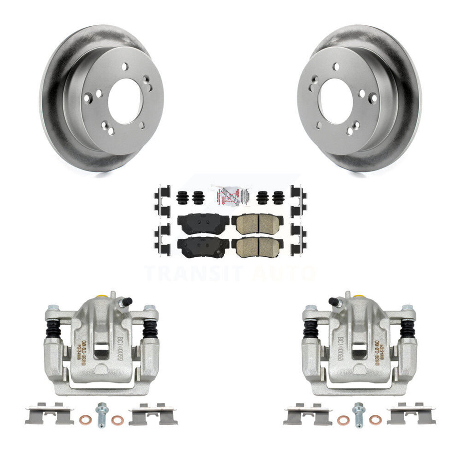 Rear Disc Brake Caliper Coated Rotors And Ceramic Pads Kit For Kia Sportage Hyundai Tucson FWD KCG-100870N