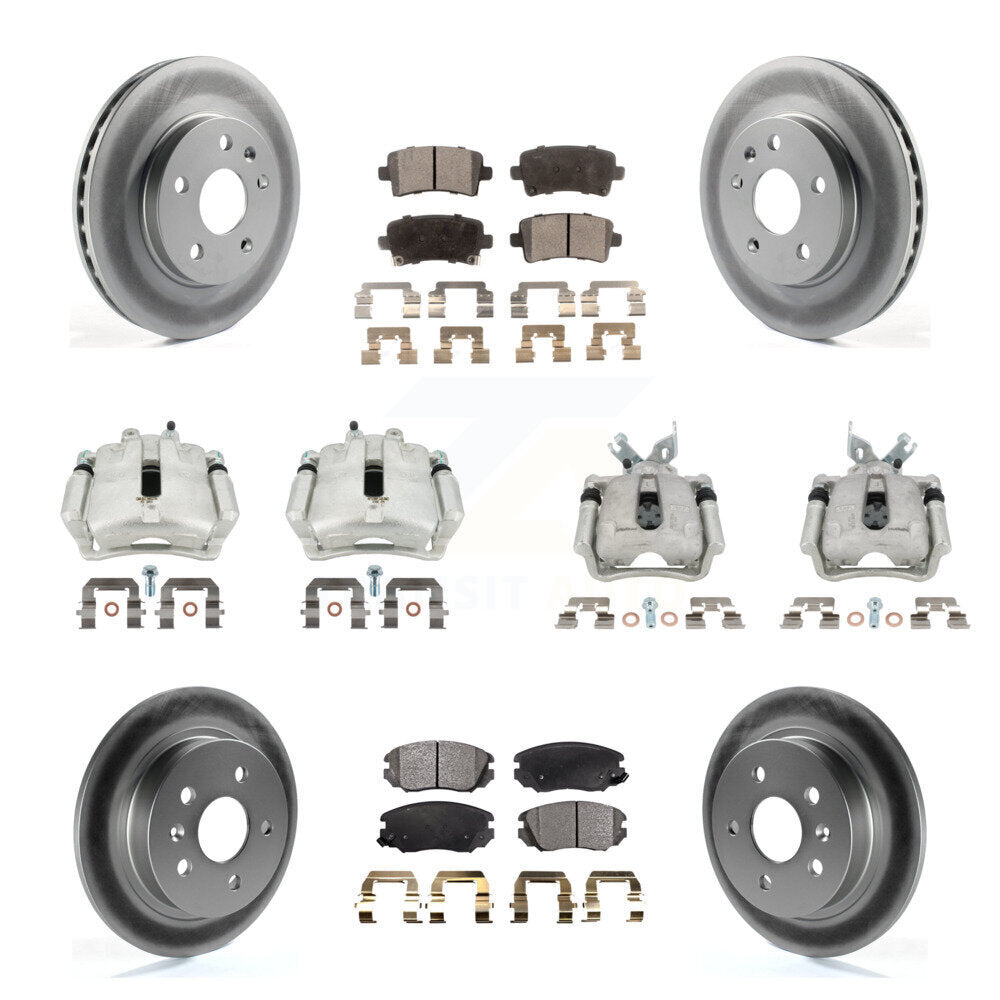 Front Rear Brake Caliper Coat Rotors & Semi-Metallic Pad Kit (10Pc) For Chevrolet Malibu KCG-100870P
