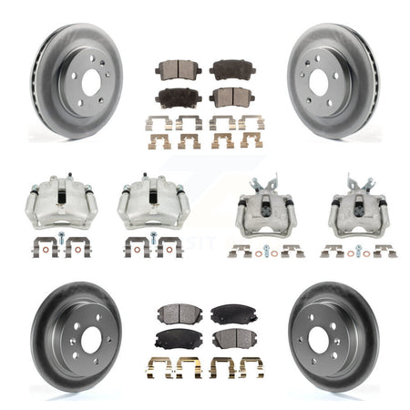 Front Rear Brake Caliper Coat Rotors & Semi-Metallic Pad Kit (10Pc) For Chevrolet Malibu KCG-100870P