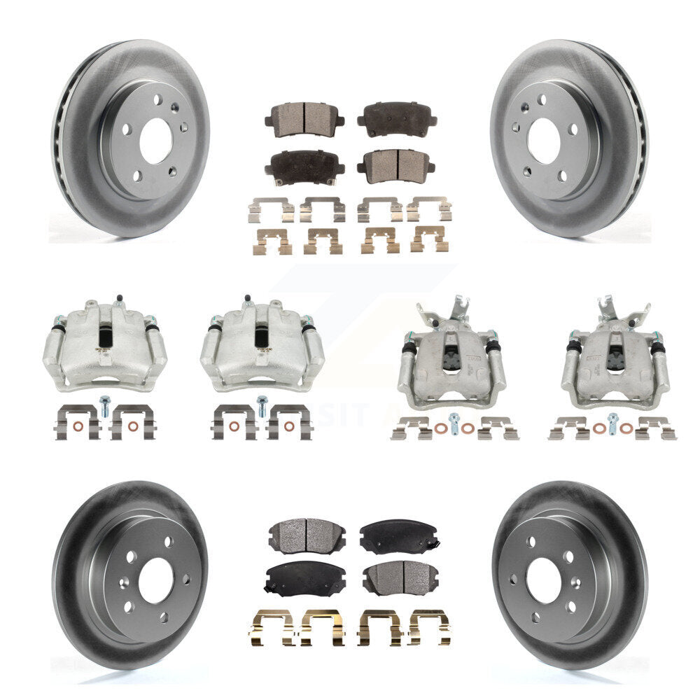 Front Rear Brake Caliper Coat Rotors & Semi-Metallic Pad Kit (10Pc) For Chevrolet Malibu KCG-100872P