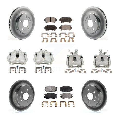 Front Rear Brake Caliper Coat Rotors & Semi-Metallic Pad Kit (10Pc) For Chevrolet Malibu KCG-100872P