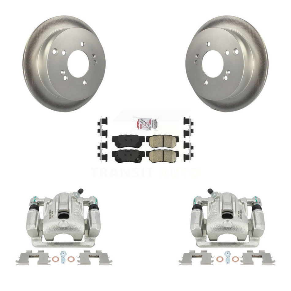 Rear Disc Brake Caliper Coated Rotors And Ceramic Pads Kit For Kia Sportage Hyundai Tucson KCG-100873N by Transit Auto