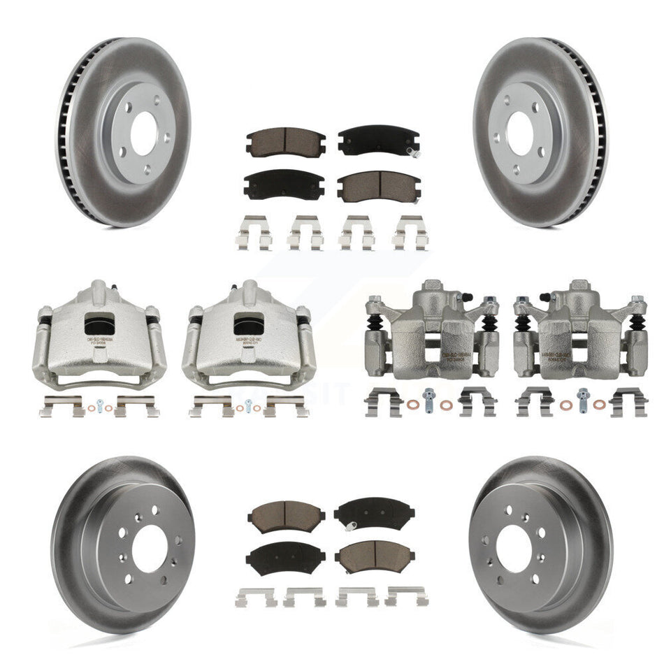 Front Rear Brake Caliper Coat Rotors & Ceramic Pad Kit (10Pc) For Chevrolet Impala Monte KCG-100874C