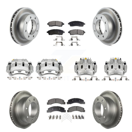 Front Rear Brake Caliper Coat Rotors & Semi-Metallic Pad Kit (10Pc) For Ford F-250 Super KCG-100875P