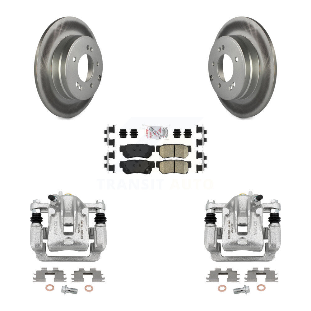 Rear Disc Brake Caliper Coated Rotors And Ceramic Pads Kit For Hyundai Sonata 3.3L KCG-100876N
