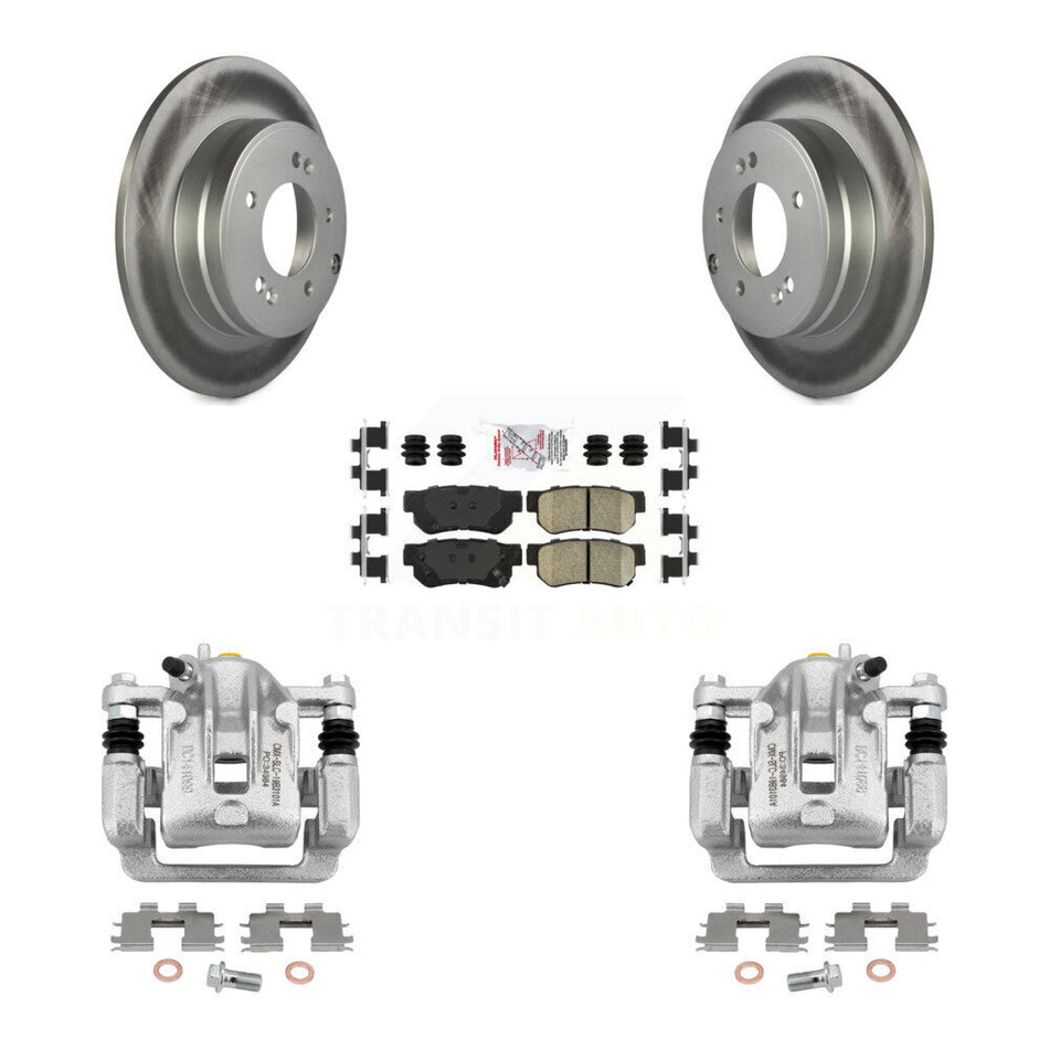 Rear Disc Brake Caliper Coated Rotors And Ceramic Pads Kit For Hyundai Sonata 3.3L KCG-100876N