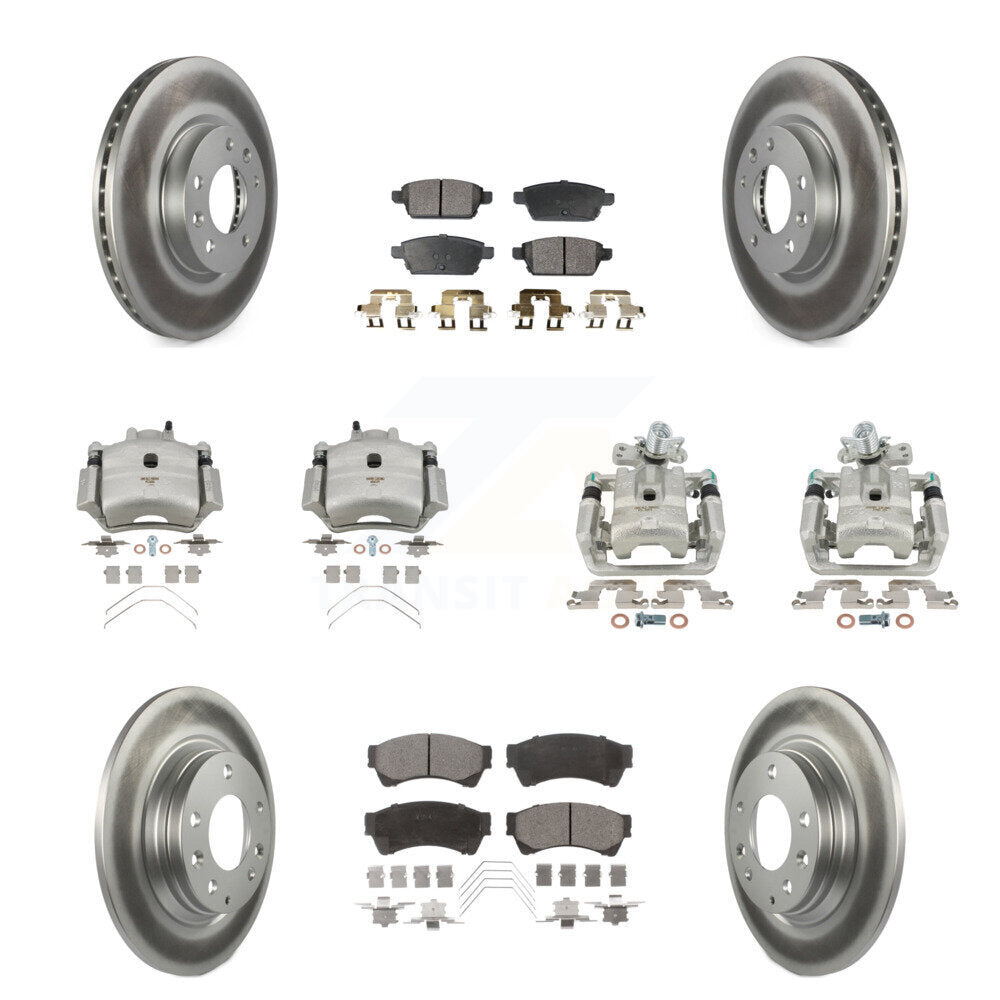 Front Rear Brake Caliper Coat Rotor Semi-Metallic Pad Kit (10Pc) For Ford Fusion Mazda 6 KCG-100876P