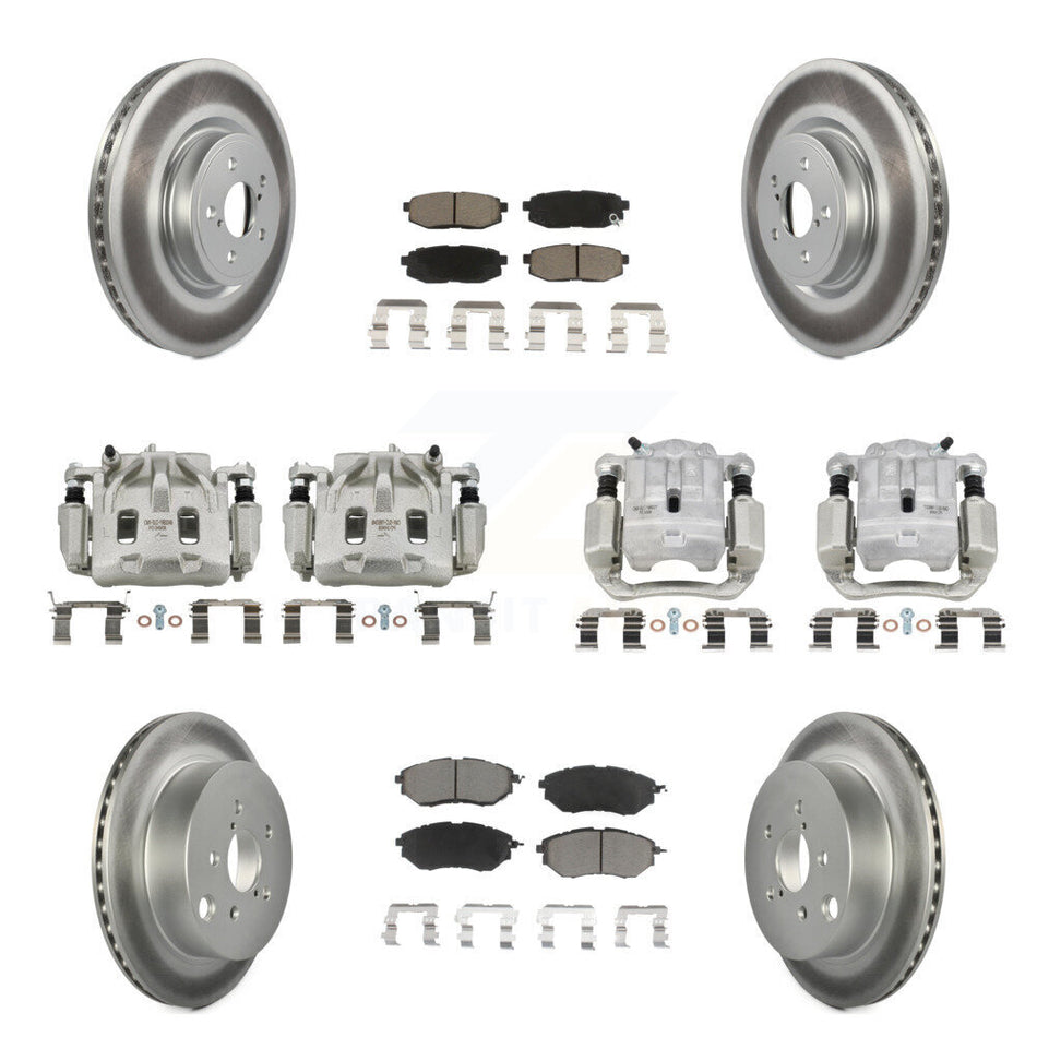 Front Rear Disc Brake Caliper Coat Rotor Ceramic Pad Kit (10Pc) For Subaru Forester 2.0L KCG-100877C
