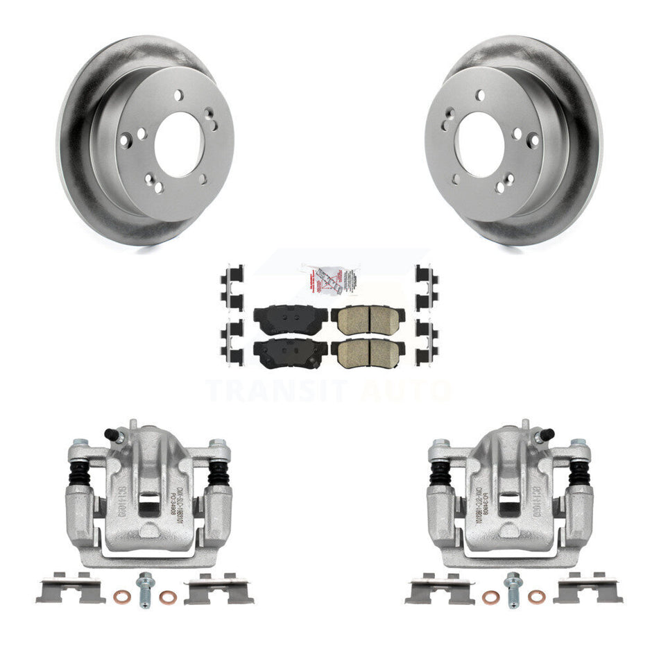Rear Disc Brake Caliper Coated Rotors And Ceramic Pads Kit For Hyundai Sonata Kia Optima Magentis KCG-100878N