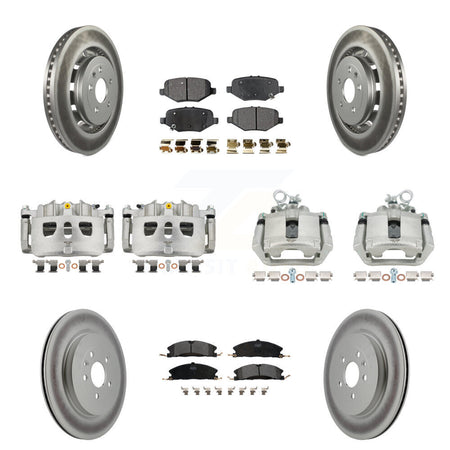Front Rear Brake Caliper Coat Rotors Semi-Metallic Pad Kit (10Pc) For Ford Explorer Flex KCG-100878P