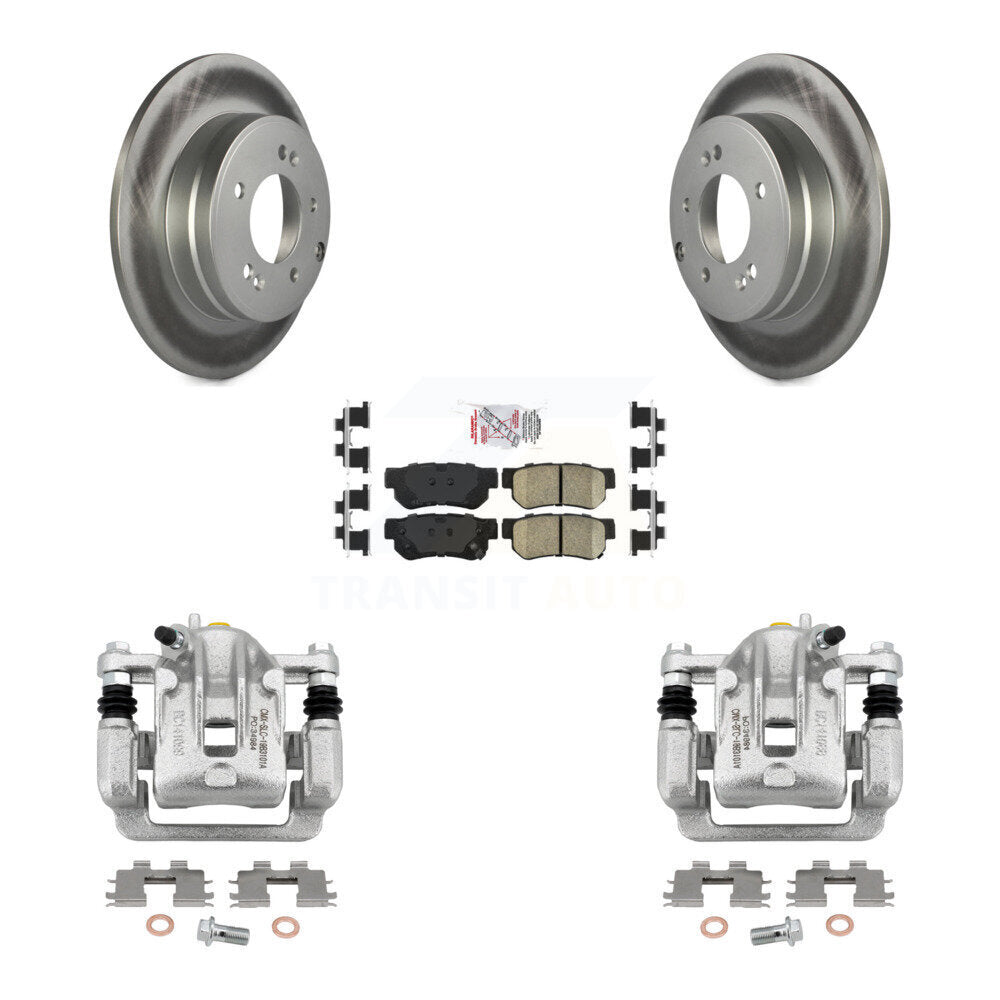 Rear Disc Brake Caliper Coated Rotors And Ceramic Pads Kit For Hyundai Sonata 3.3L KCG-100879N