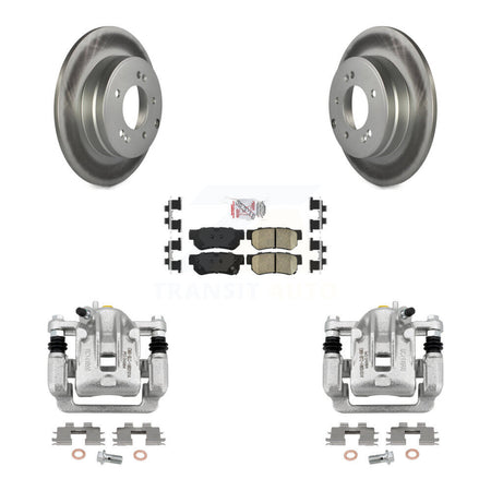 Rear Disc Brake Caliper Coated Rotors And Ceramic Pads Kit For Hyundai Sonata 3.3L KCG-100879N