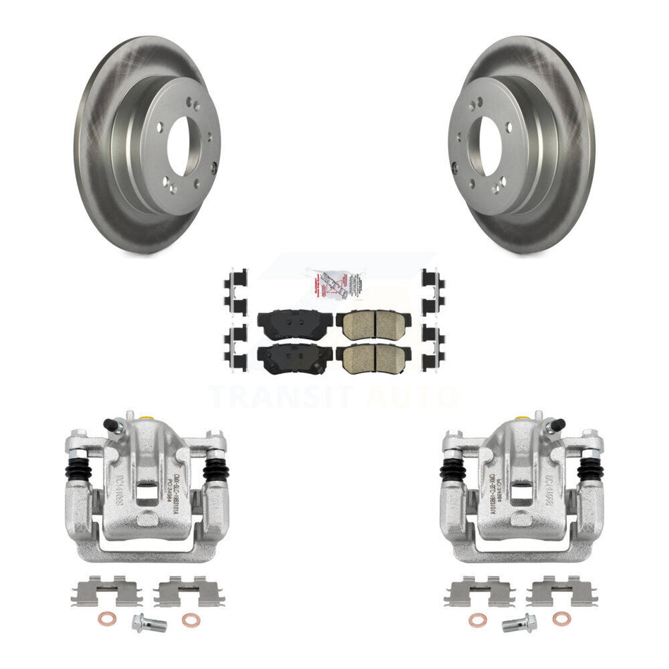 Rear Disc Brake Caliper Coated Rotors And Ceramic Pads Kit For Hyundai Sonata 3.3L KCG-100879N