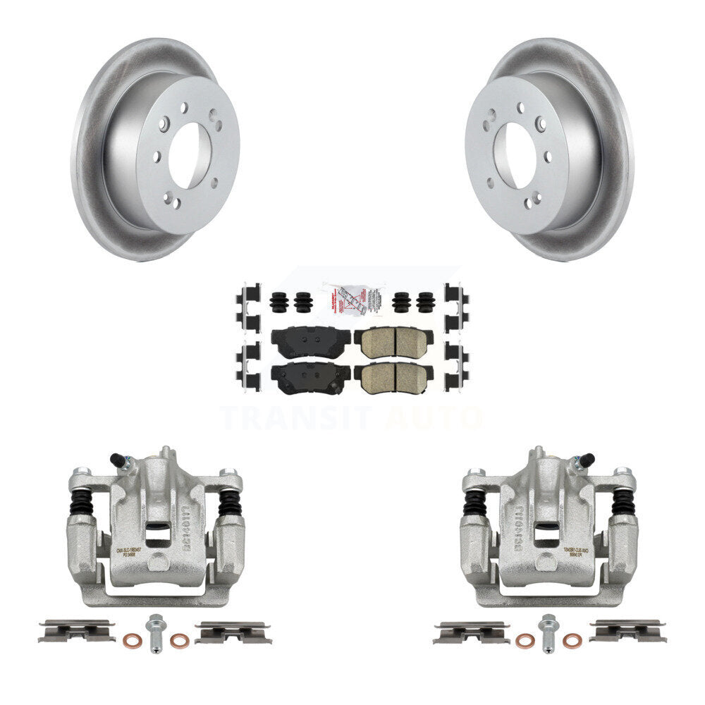 Rear Disc Brake Caliper Coated Rotors And Ceramic Pads Kit For Hyundai Elantra KCG-100882N