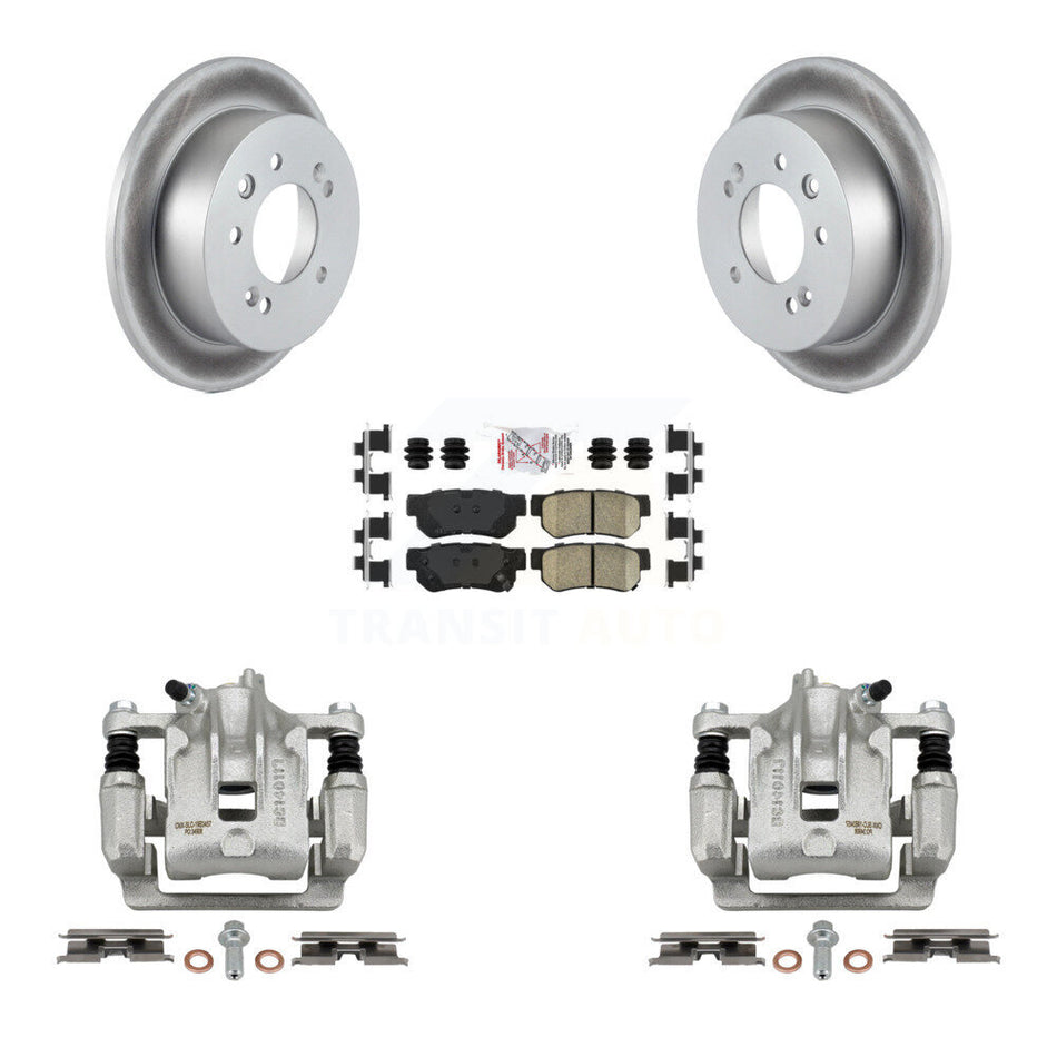 Rear Disc Brake Caliper Coated Rotors And Ceramic Pads Kit For Hyundai Elantra KCG-100882N