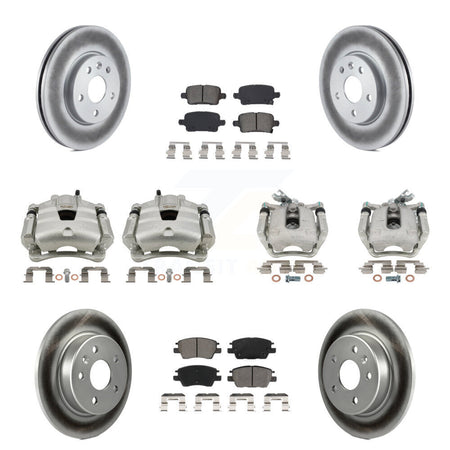 Front Rear Brake Caliper Coat Rotor And Semi-Metallic Pad Kit (10Pc) For Chevrolet Cruze KCG-100884S